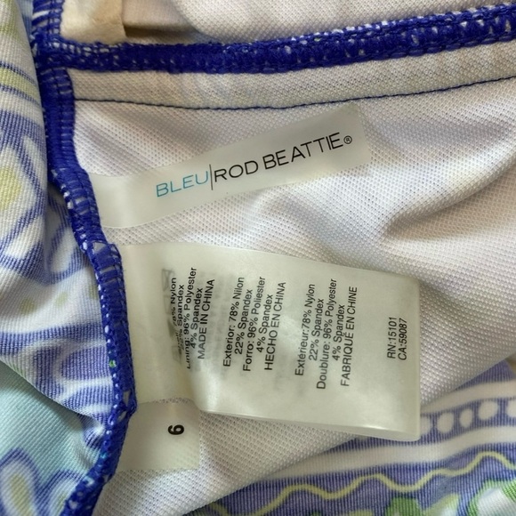 NEW, Bleu Rod Beattie, Printed Tankini Set, Size 6, Blue, White, Turquoise 🌴 - Picture 9 of 11